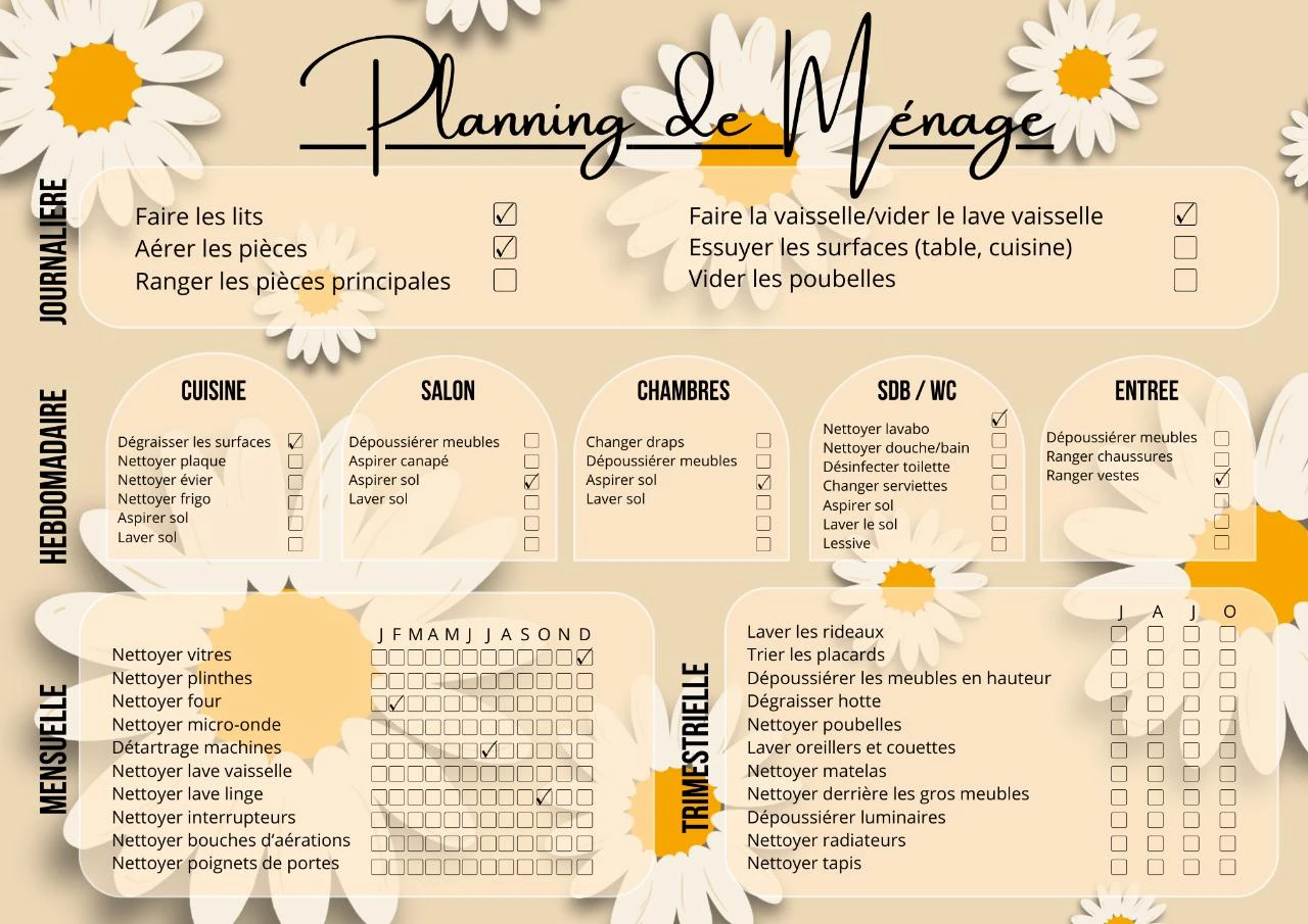 Planificador de Limpieza A4 Laminado Reutilizable – Organización de Tareas Domésticas – photo 7